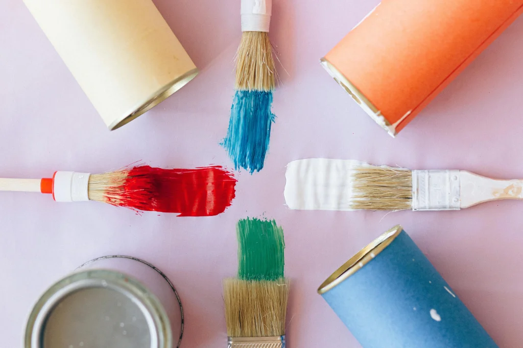 Colourful paintbrushes