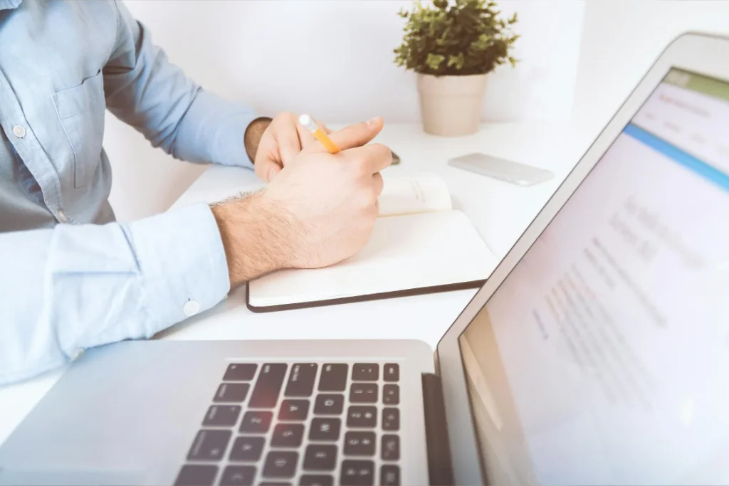 Technology planning at a laptop